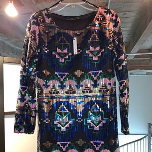 Beautiful Zara Sequin dress. Pair with clear heels